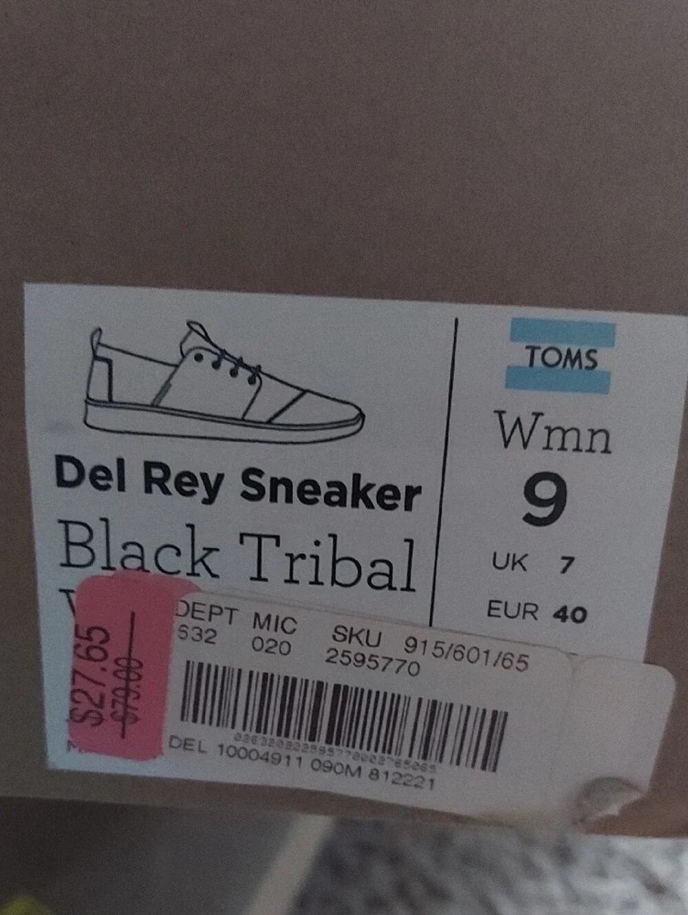 Toms Black and Silver Geometric Lace-Up Sneakers
